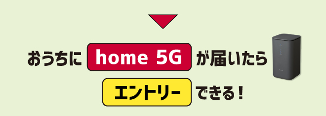 おうちにhome 5Gが届いたらエントリーできる！